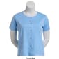 Plus Size Hasting & Smith Short Sleeve Solid Button Front Tee - image 4