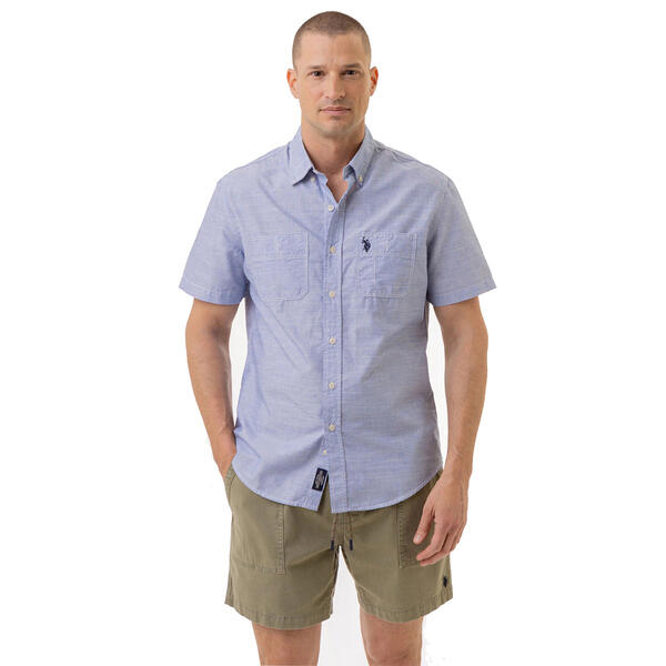 Mens U.S. Polo Assn.&#40;R&#41; Solid End on End Woven Shirt - image 