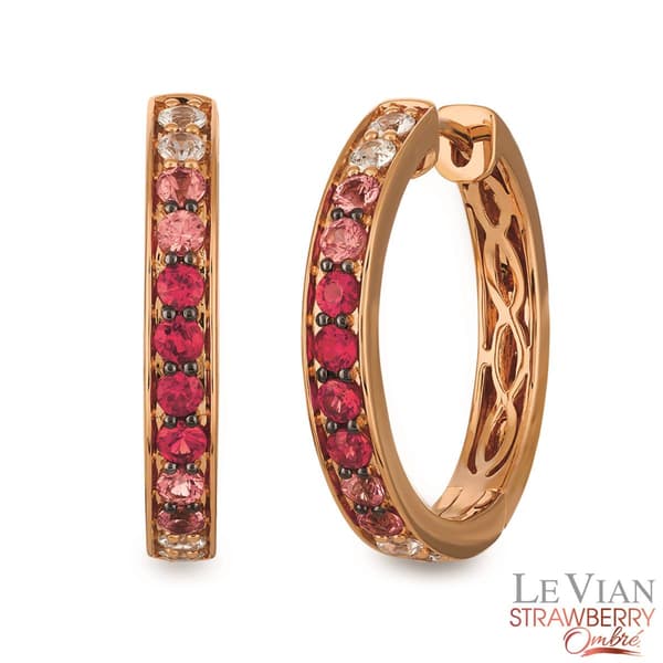 Le Vian(R) Honey Gold(tm) Strawberry Ombre Hoop Earrings - image 