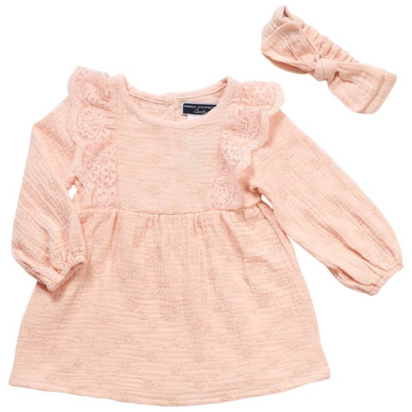 Baby Girl (12-24M) French Connection Eyelet Lace Cotton Dress Set