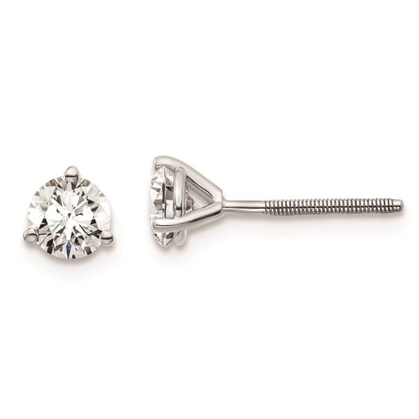 Pure Fire 14kt. White Gold 2/3ctw. Screwback Diamond Earrings - image 