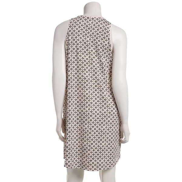 Womens Nicole Miller Peached Stamped Sun Geo Nightgown