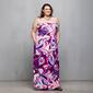 Plus Size 24/7 Comfort Apparel Purple Floral Strapless Maxi Dress - image 5