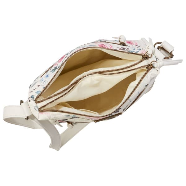 Stone Mountain Vintage Rose Washed Floral Irene Crossbody - White