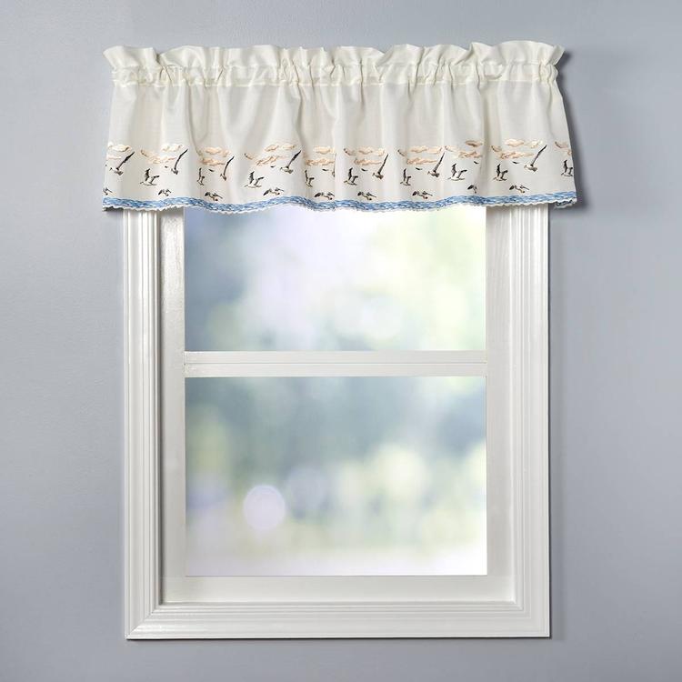Seagulls Embroidered Valance