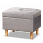 Baxton Studio Elias Grey Velvet Fabric & Wood Storage Ottoman - image 1