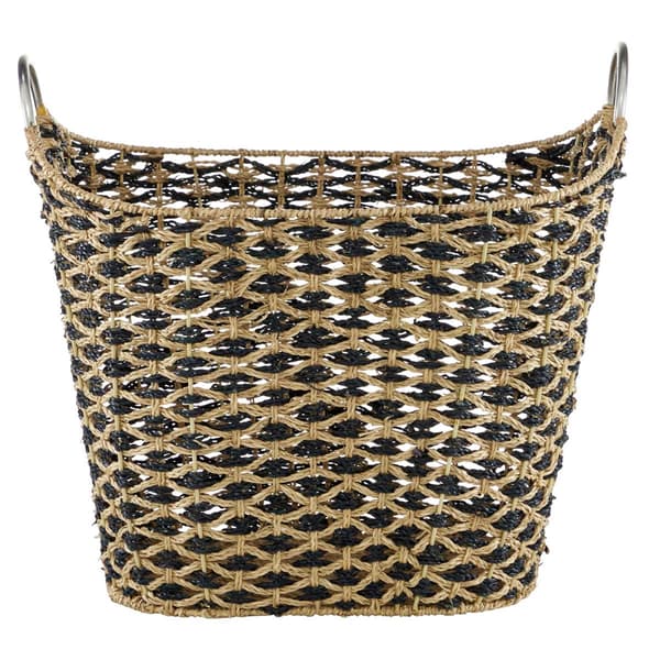 9th & Pike&#174; Large Black Diamond Pattern Seagrass Basket