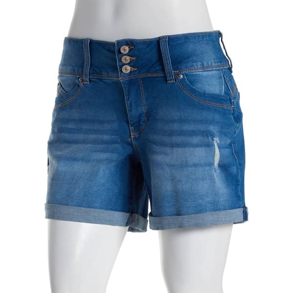 Womens Royalty Wbb Triple Button Roll Cuff 5in. Shorts