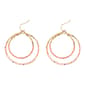 Ashley Cooper(tm) Pink Gold Beaded Hoop Earrings - image 1
