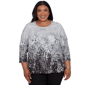 Plus Size Alfred Dunner Classics 3/4 Sleeve Ombre Abstract Blouse - image 1