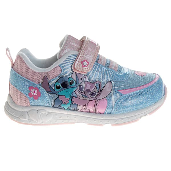 Little Girls Disney Stitch and Angel Light Up Fashion Sneakers.