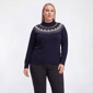 Plus Size Retrology Long Sleeve Snow Man Crew Neck Sweater - image 2