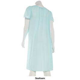 Womens Miss Elaine Short Sleeve Tricot Solid Short Nightgown