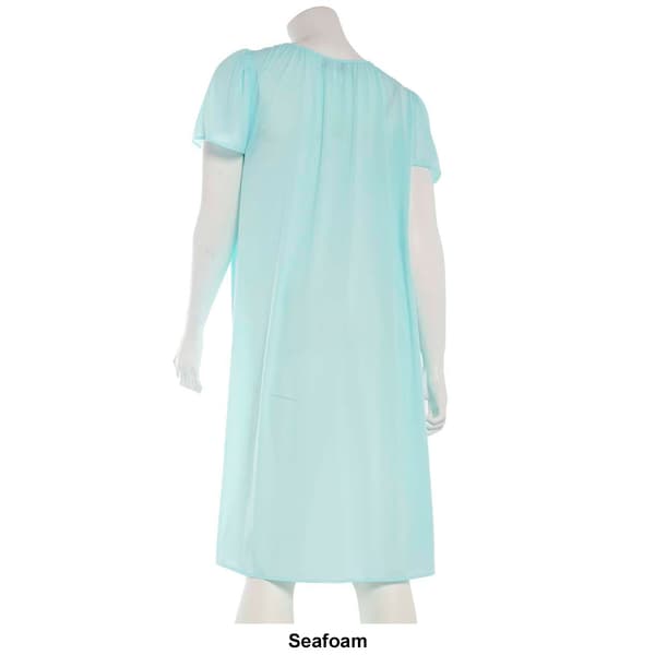 Plus Size Miss Elaine Short Sleeve Tricot Solid Short Nightgown