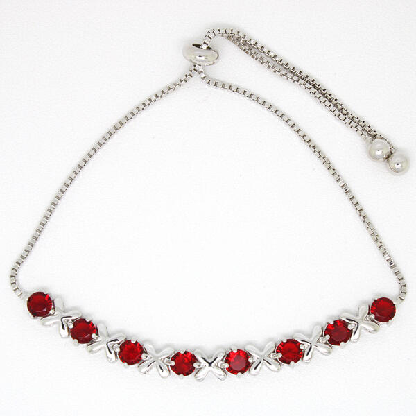 Lab Ruby XO Adjustable Bracelet - image 