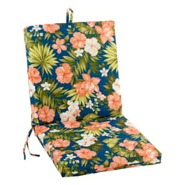 Jordan Manufacturing French Edge Chair Pad - Coral/Ivory Floral