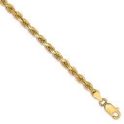 Gold Classics(tm) 3.5mm. 14k Diamond Cut Rope Chain Bracelet