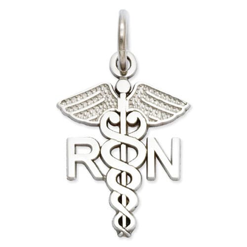 Gold Classics&#40;tm&#41; 14k. White-Gold RN Charm - image 