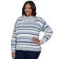Plus Size Skye’s the Limit Icy Blue Sparkle Stripe Sweater - image 3