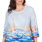 Plus Size Alfred Dunner Port Side 3/4 Sleeve Harbor Scene Blouse - image 4