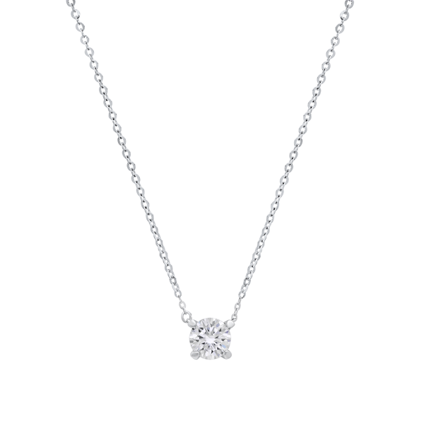 Saffron Sterling Silver Moissanite Diamond Pendant Necklace