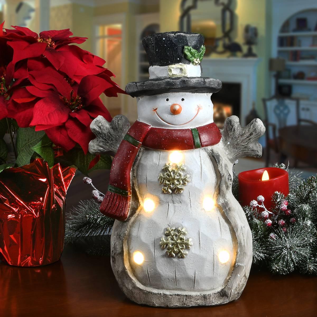 National Tree 16.5in. Lighted Snowman Decor Piece