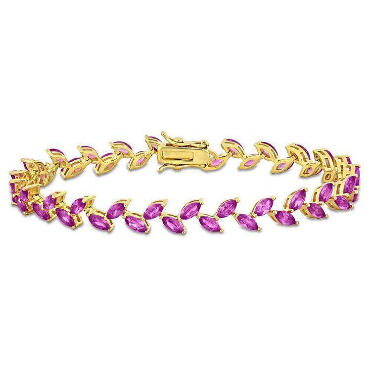 Sophia B 12ctw. Created Pink Sapphire Bracelet