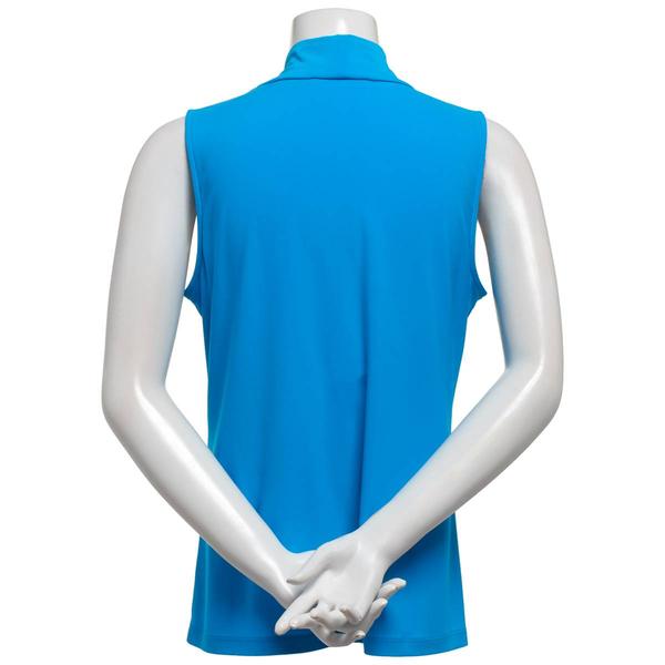 Womens Kasper Sleeveless Knot Front Solid Blouse