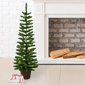 Santa''s Workshop 4ft. Pre-Lit Warm White Green Slim Potted Tree - image 3