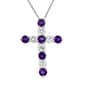 Gemstone Classics(tm) Amethyst & White Sapphire Cross Pendant - image 1