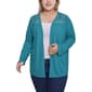Plus Size NY Collection Waffle Lace Inset Open Front Cardigan - image 1