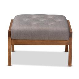 Baxton Studio Naeva Mid-Century Wood Footstool