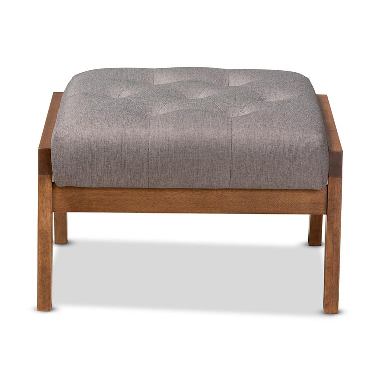 Baxton Studio Naeva Mid-Century Wood Footstool