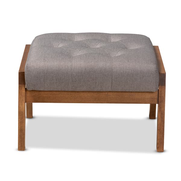 Baxton Studio Naeva Mid-Century Wood Footstool