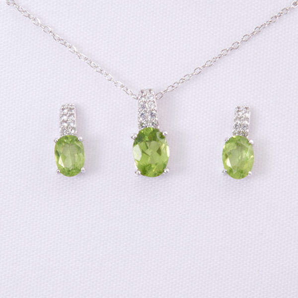 Marsala White Sapphire & Peridot Necklace Set - image 