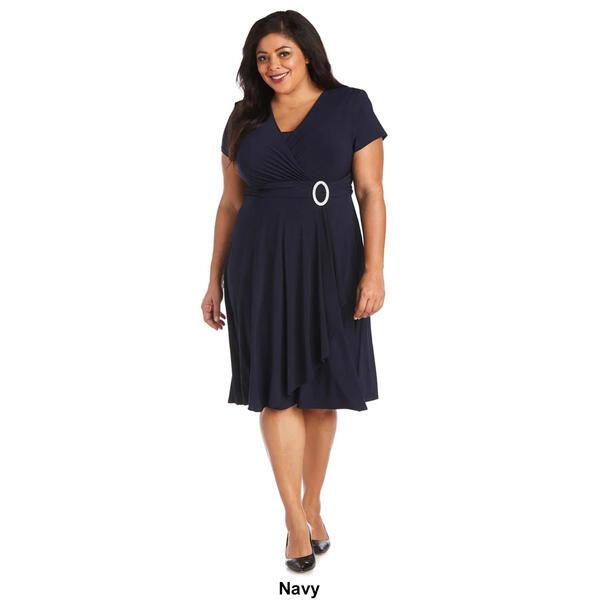 Plus Size R&M Richards Side Drape A-Line Dress