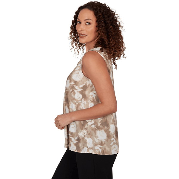 Womens Emaline Verde Grove II Sleeveless Keyhole Neck Blouse