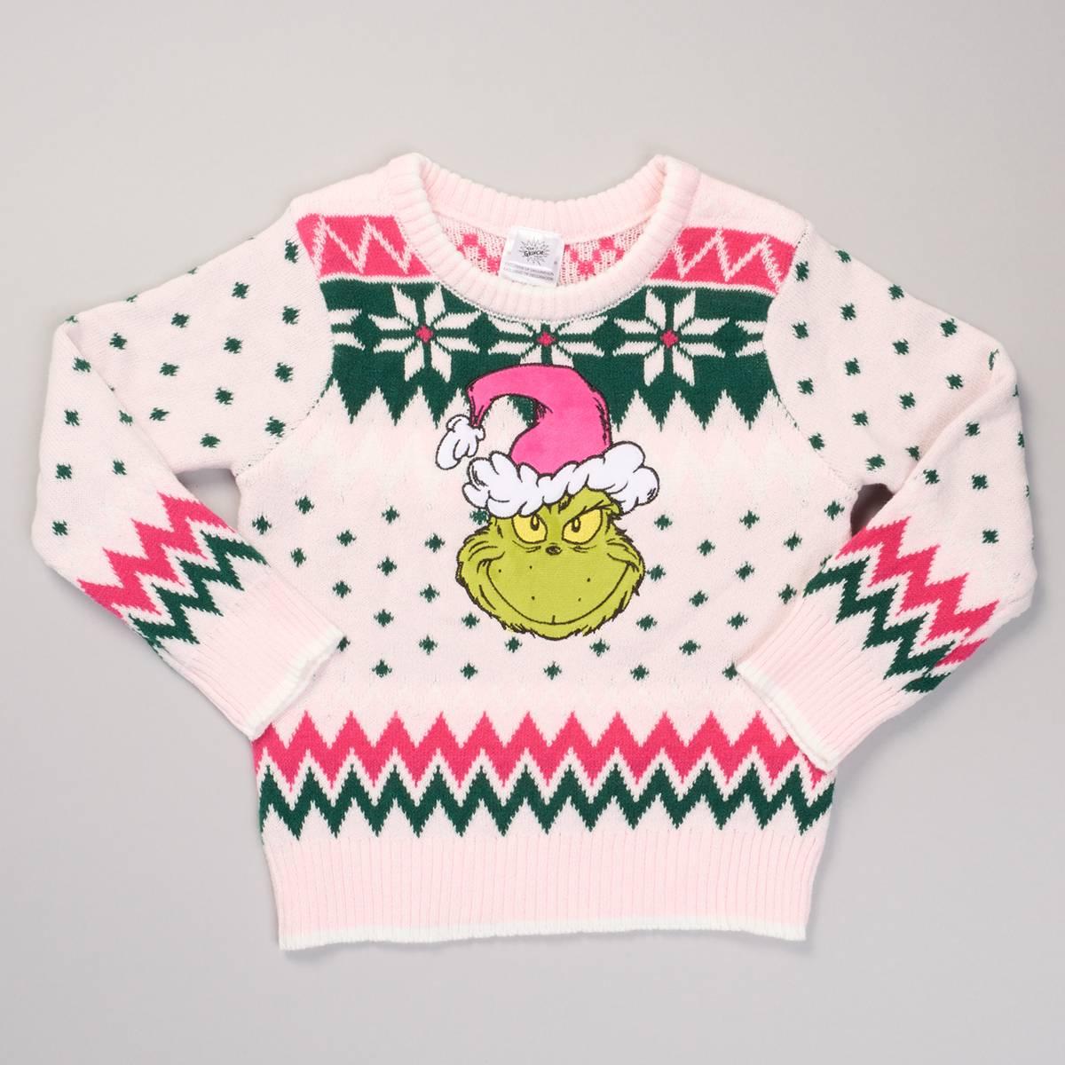 Girls (4-6x) Grinch Holiday Fair Isle Sweater