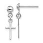 Gold Classics&#40;tm&#41; 14kt. White Gold Cross Dangle Stud Earrings - image 1