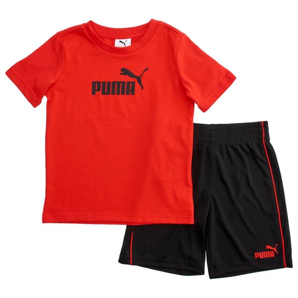 Boys &#40;4-7&#41; Puma&#40;R&#41; 2pc. Solid Cotton Jersey Tee & Shorts Set - image 