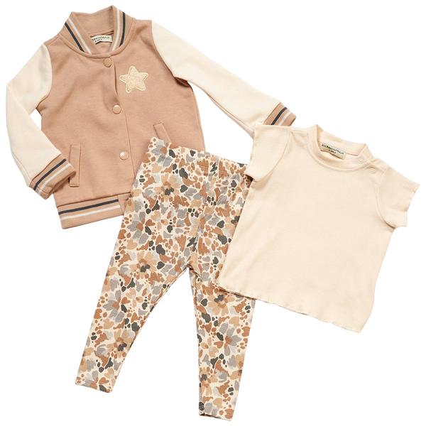 Baby Girl (12-24M) Rebecca Minkoff 3pc. Star Letterman Jacket Set - image 