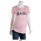 Womens Due Time Short Sleeve Ruched Mama Maternity Tee - image 3