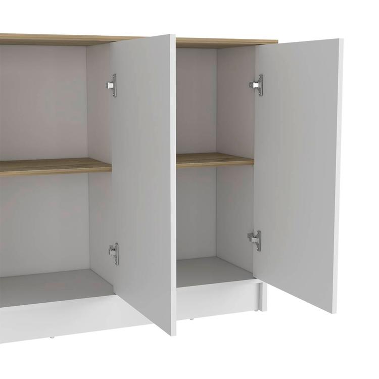 FM FURNITURE Carnation White Kitchen Island