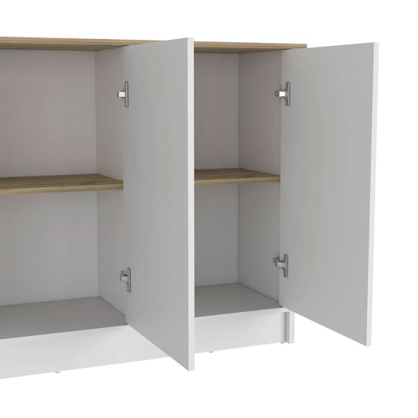 FM FURNITURE Carnation White Kitchen Island