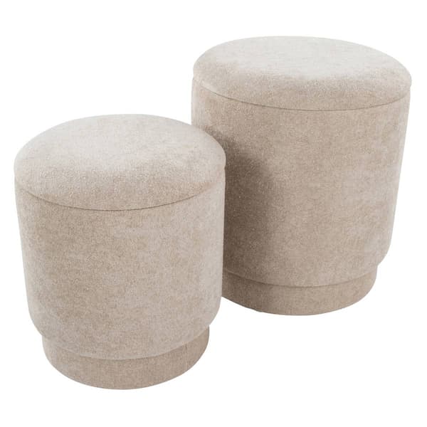 LumiSource Upholstered Contemporary Ottoman Set