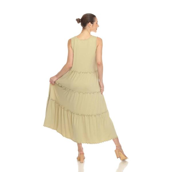 Womens White Mark Scoop Neck Tiered Midi Dress