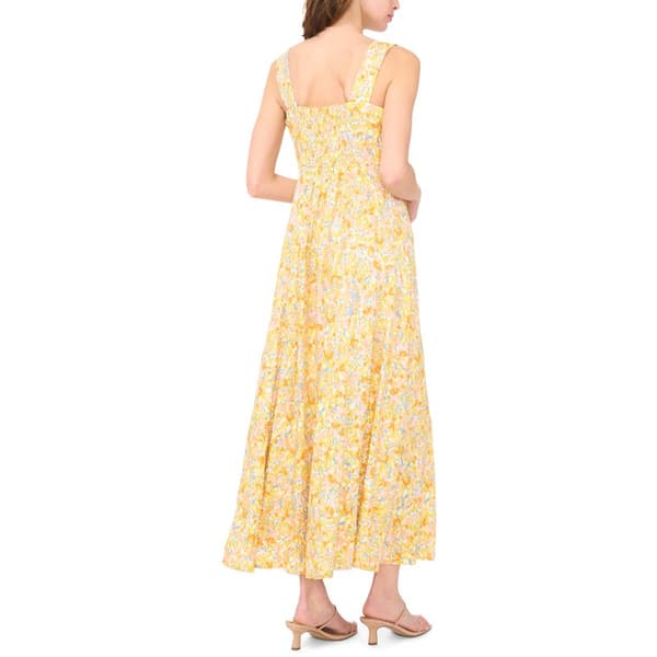 Womens MSK Sleeveless Square Neck Abstract Challis Midi Dress