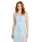 Juniors Morgan &amp; Co. Sequin Paiette 3D A-Line Dress w/ Slit-Blue - image 3