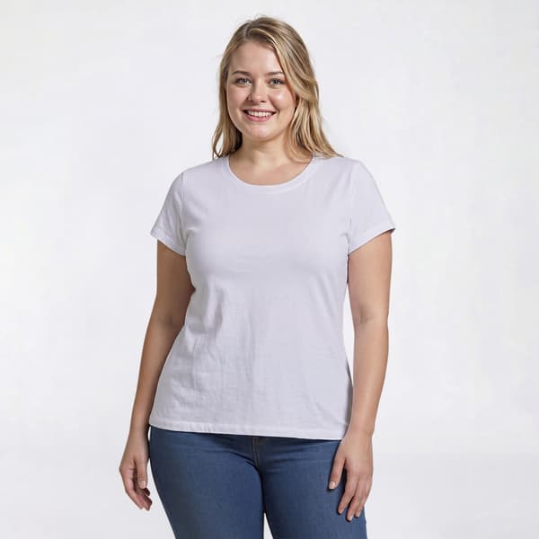 Juniors Plus Eye Candy Short Sleeve Scoop Neck Tee - image 