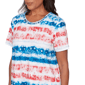 Petite Alfred Dunner Lady Liberty Americana Tie Dye Stripe Blouse - image 5